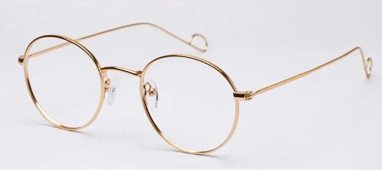Ручная работа Джон Леннон винтажная овальная оправа для очков полная оправа для мужчин и женщин очки для близорукости Rx able - Цвет оправы: Gold