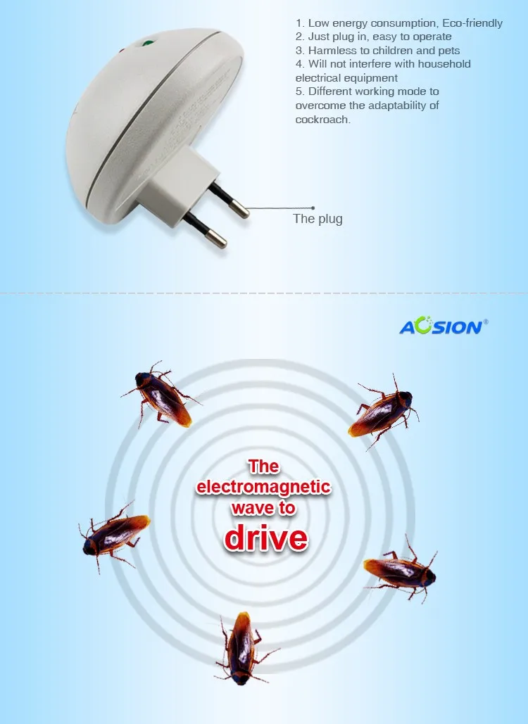 Aosion Крытый электромагнитный/Электронный blackbeetle Lal beg отпугиватель тараканов AN-A322 с вилка GS