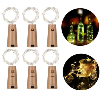 

2M 20LED Garland Copper Wire Corker String Fairy Lights for Glass Craft Bottle New Year/Christmas/Valentines Wedding Decoration