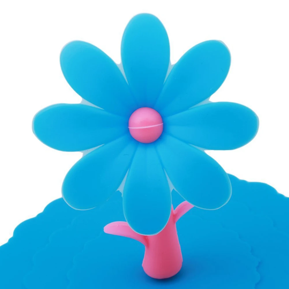 1Pc Silicone Cup Cover Cute Dustproof Reusable Silicone Cartoon Flower Mug Cup Bow Cover Lid Cap Kitchen Tool Cup Lid