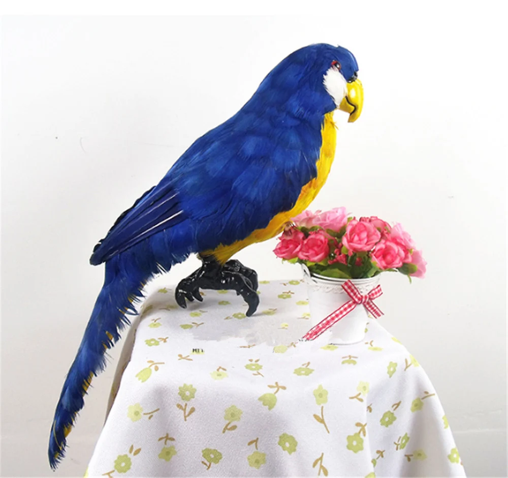 Fancytrader Simulation Macaw Parrot Model Toy   Colorful Bird Doll Made of Plastic Foam & Feathers Parrot Xmas gift8