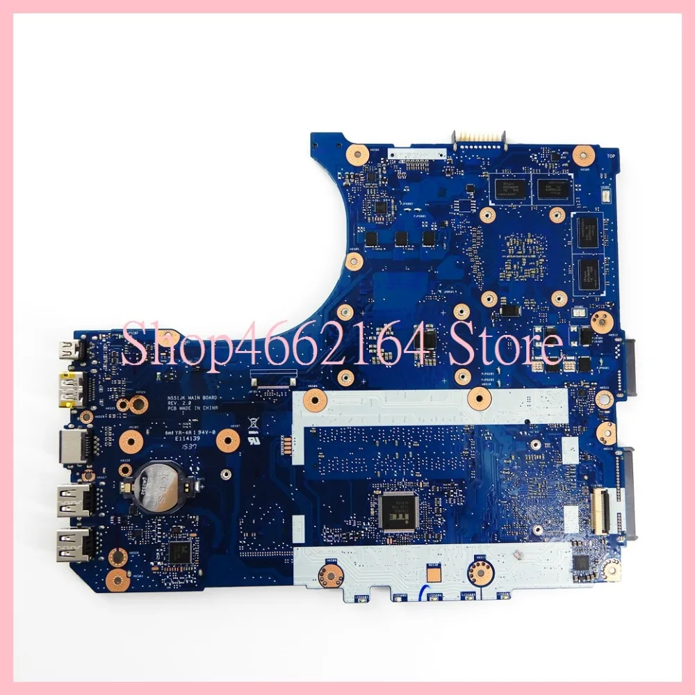 discounted  G551JX I7-4750CPU GTX950M/2G mainboard REV2.0 For ASUS N551J N551JX N551JK G551JX G551J G551JK Lapt