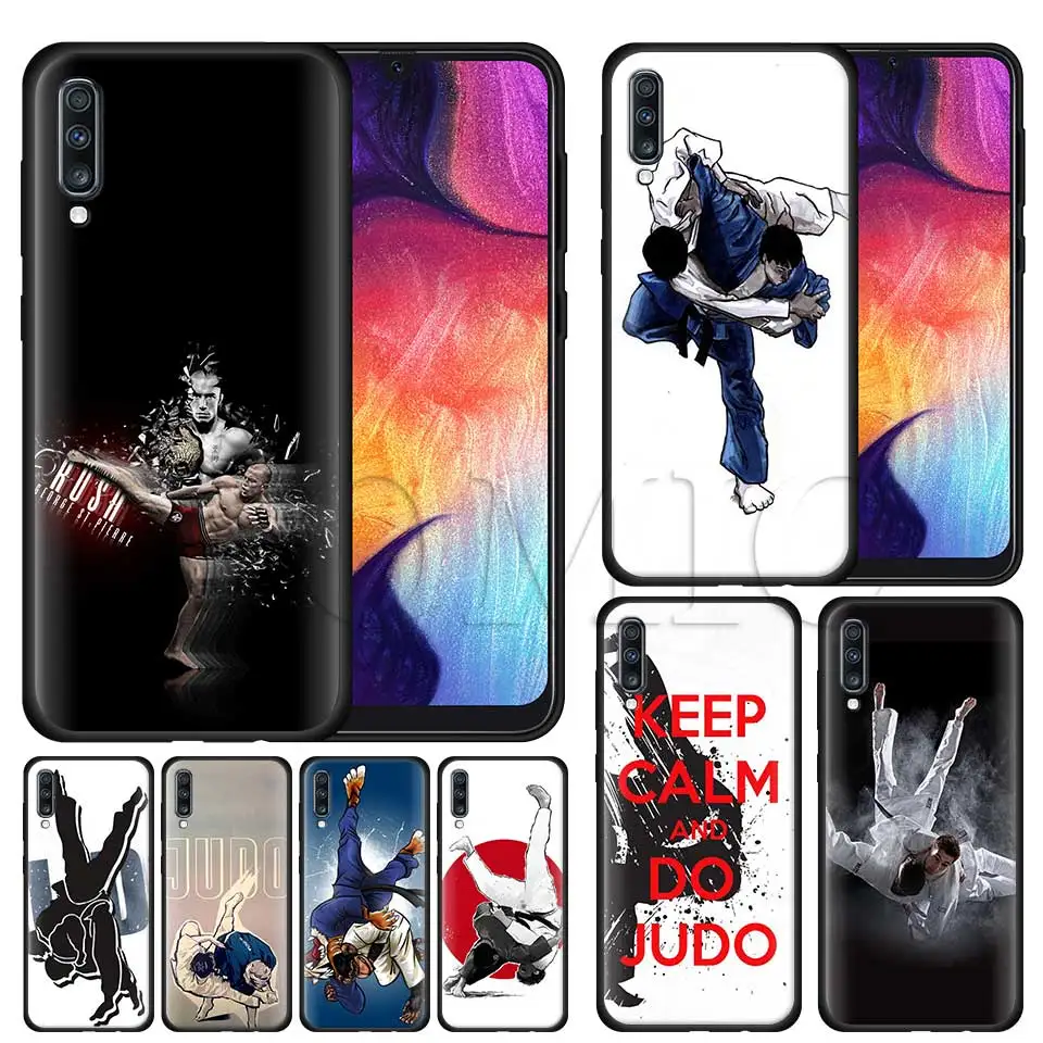 

Judo Silicone Soft Case for Samsung Galaxy A50 A40 A70 A30 A20 A80 A6 A7 A8 Plus A9 2018 Black Case Coque