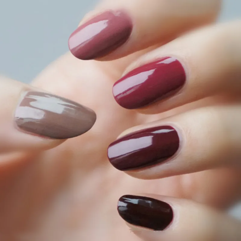 YaoShun Wine Red serial uv nail gel polish 8ml Glitter Rose Pink Red