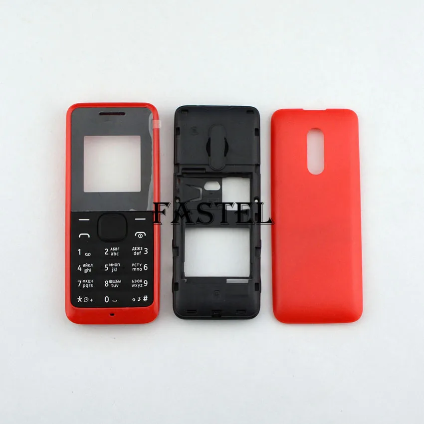Для Nokia 105 черный/красный/синий Высокое качество полный корпус мобильного телефона чехол+ английский/клавиатура с русским шрифтом+ отслеживание