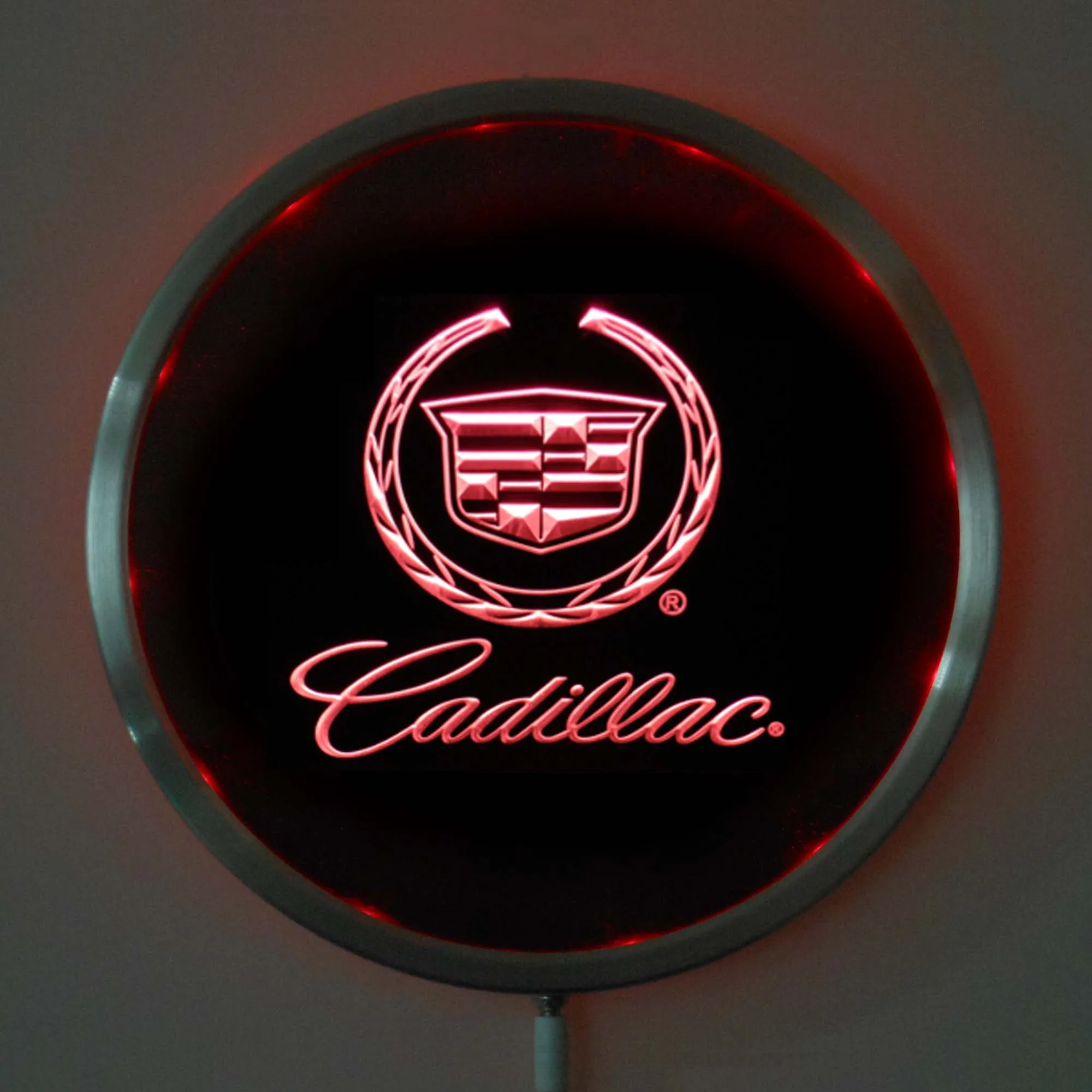 

rs-d0041 Cadillac LED Neon Round Signs 25cm/ 10 Inch - Bar Sign with RGB Multi-Color Remote Wireless Control Function