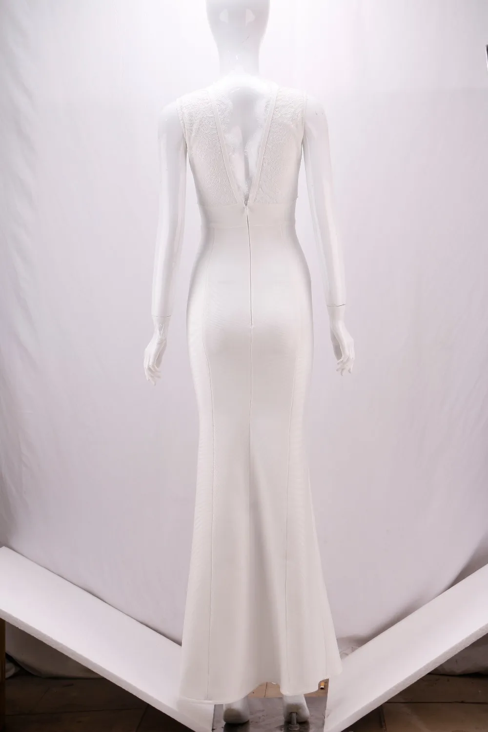 Новое роскошное сексуальное Белое Макси длинное облегающее платье с v-образным вырезом модное дизайнерское платье знаменитостей Vestidos