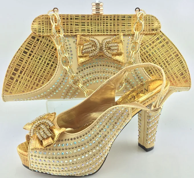 Glisten diamond decoration pink Italian shoes and bags set to match free shipping  12 cm high heel  size38-42  NO.s16011416