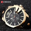 CURREN-reloj con esfera grande para hombre, cronógrafo militar, relojes deportivos de cuarzo, correa de cuero, reloj de pulsera de Metal de negocios ► Foto 1/6