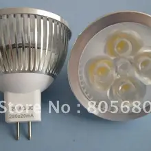 MR16 4*1 Вт Светодиодный прожектор, светодиодный Кристалл Epistar, dimmerable светодиодный светильник, 320-360lm, холодный белый свет