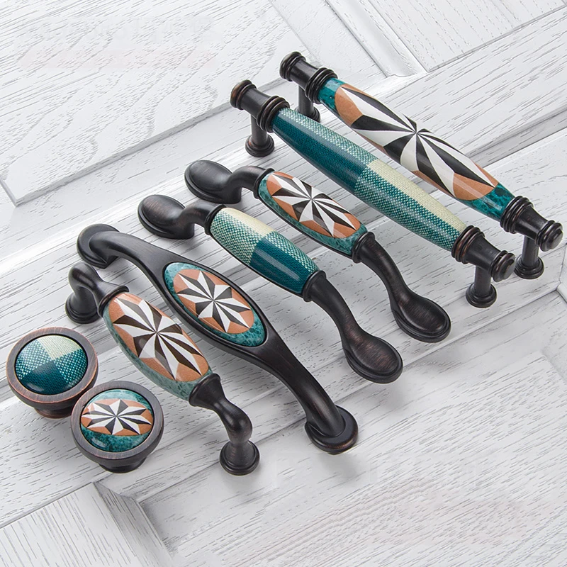Rural Ceramic Door Handles European Antique Furniture Handles Drawer Pulls Kitchen Cabinet Knobs and Handles Rural Ceramic Door Handles European Antique Furniture Handles Drawer Pulls Kitchen Cabinet Knobs and Handles