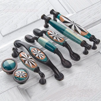 

Vintage Ceramic Pulls Modern Furniture Handles Drawer Knobs and Handles European Kitchen Cabinet for Furniture Decor Hardware