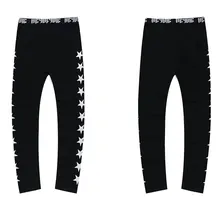 Плотно облегающие штаны для фитнеса бегунов мужские эластичные леггинсы с принтом звезды брюки трусы с подкладкой