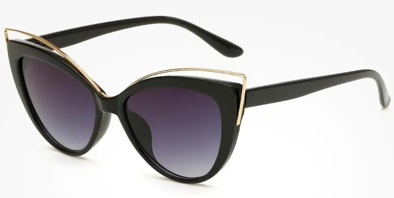 Модные Классические женские брендовые дизайнерские солнцезащитные очки Cateye, женские Винтажные Солнцезащитные очки oulo De Sol, Летние Стильные очки 464R - Цвет линз: Black Frame Grey