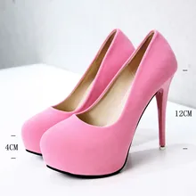 Flock Thin heels 12cm Women Sexy High Heel Shoes 2016 New Stiletto Heels Pumps