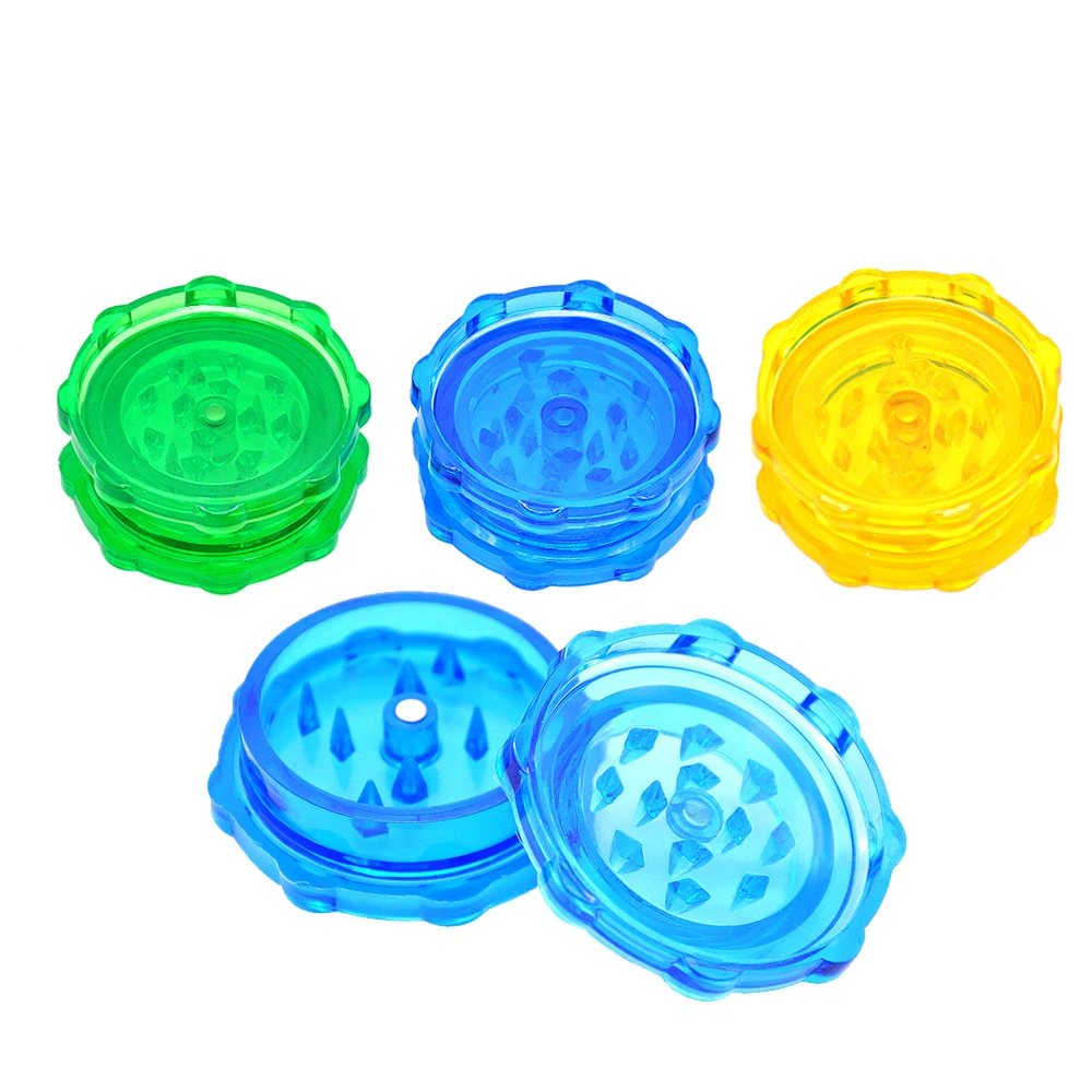 

2 Layers Dia.50mm Plastic Herb Grinder Tobacco Herb Grinder Spice Crusher,Color Random