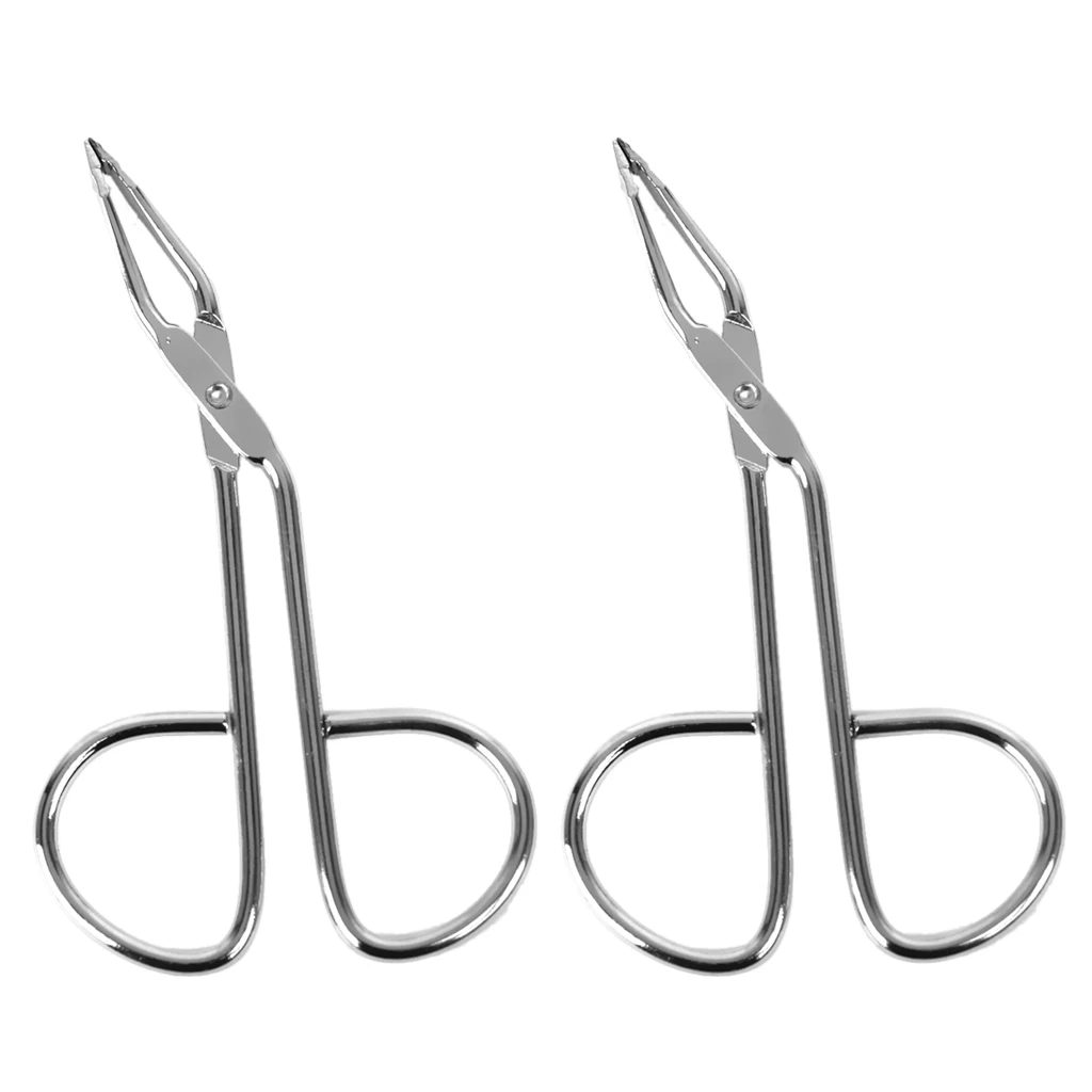 Slant Tip Scissors Shaped Tweezers with Handle, 2 Pack, Stainless Steel Material, Professional for Shaping Eyebrow