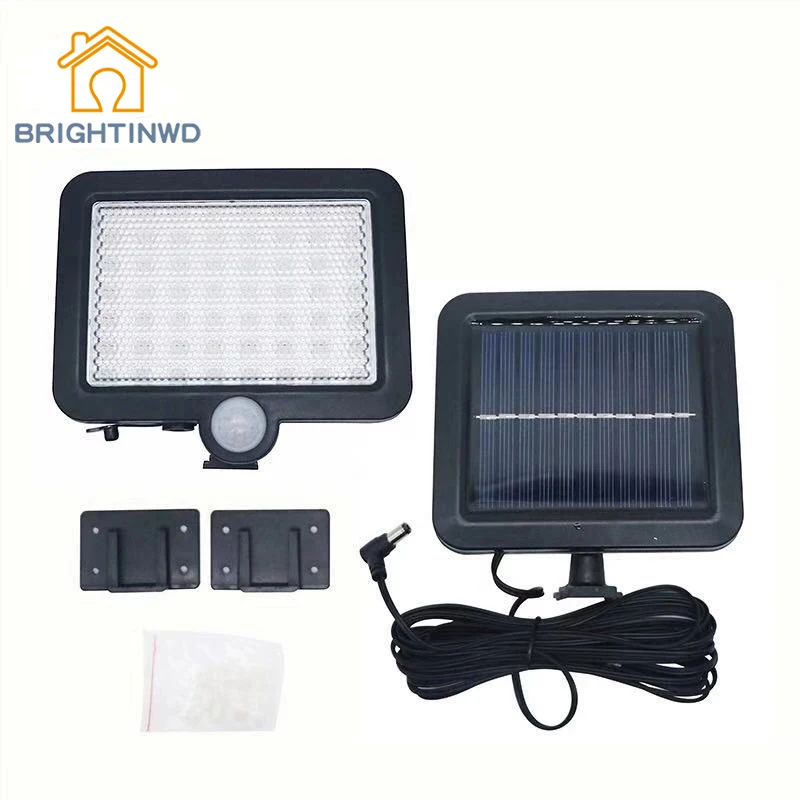 BRIGHTINWD 56 LED Solar Lamp Split Body Induction Wall Outdoor Home Courtyard Gate Light Control Lighting Street | Лампы и освещение