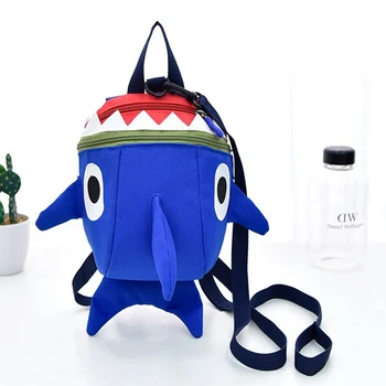 

New 3D Cartoon Shark Baby Toddler Anti Lost Leash Harness Strap Walker Kids Lunch Box Kindergarten Schoolbag Backpack