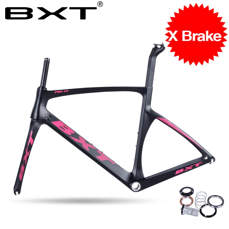 Top 2018 TOP NEW T1000 UD full carbon road frame bike racing bicycle frameset BXT logo size 49cm - 56cm taiwan tar bike PRO1.0 0