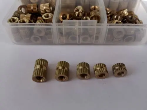 

125pcs M4 Copper Brass Knurl Insert Nuts Metric Threaded Assortment Set Kit High Quality