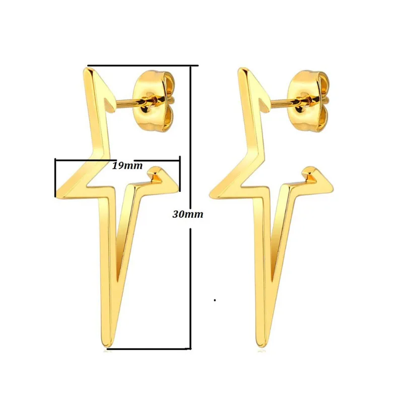 Модные роскошные золотые звезды панковские серьги-гвоздики цвета розового золота серьги геометрической формы из нержавеющей стали для женщин модные ювелирные изделия подарки