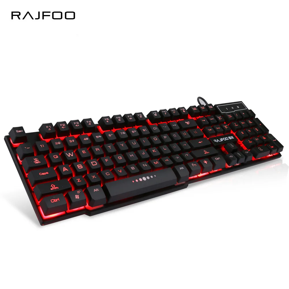 RAJFOO 104Keys Wired Gaming Keyboard 3 Colors LED Backlight Float
