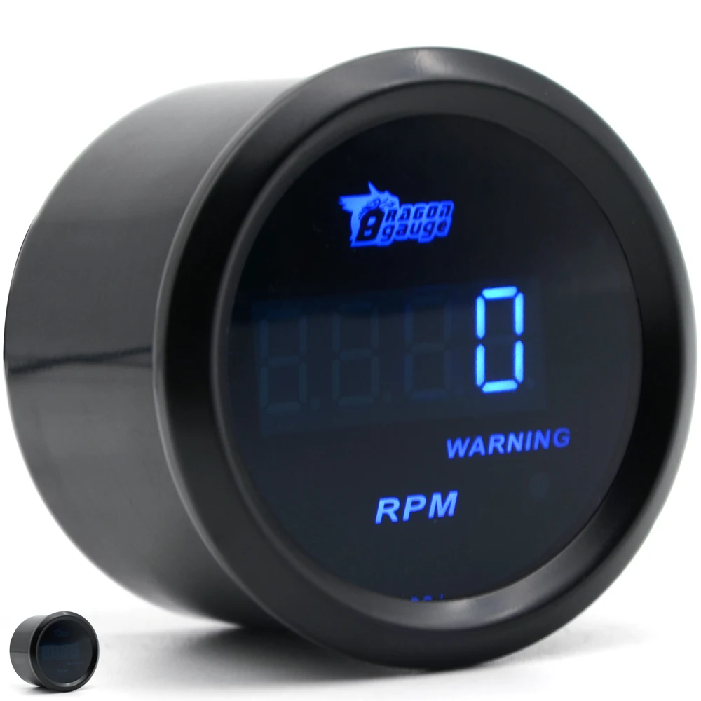 Цифровой " 52 мм Тахометр RPM Gauge синий светодиодный цифровой 4 6 8 цилиндр