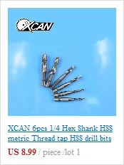 XCAN 6 шт. 1/4 шестигранный хвостовик HSS Метрическая резьба для крана HSS сверла спиральные трапециевидные краны ручные винтовые краны M3 M4 M5 M6 M8 M1O