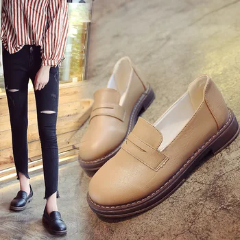 

Japanese College Wind Uniform Women Shoes New Flat Round Head Show Small Leather Shoes