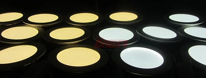 Светодиодный панельный светильник, 3 Вт, 6 Вт, 9 Вт, 12 Вт, 15 Вт, 18 Вт, 24 Вт, AC85-265V, светодиодный светильник, ультра тонкая круглая Светодиодная панель