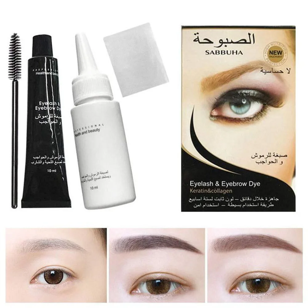 Newly Eyelash Dye Tint Gel Eyebrow Enhancer Long Lasting Natural Smooth Eye Brow Cream Brush Kit Waterproof Beauty Cosmetics Set