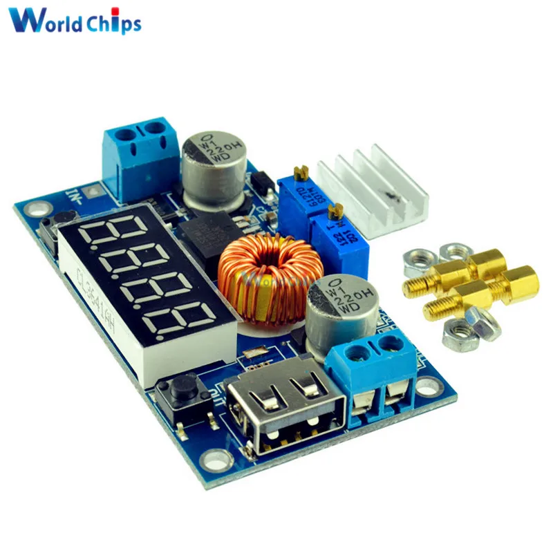 

DC-DC 5A Digital LED Drive Lithum Battery Charger Module CC/CV USB Step Down Buck Converter With Voltmeter Ammeter