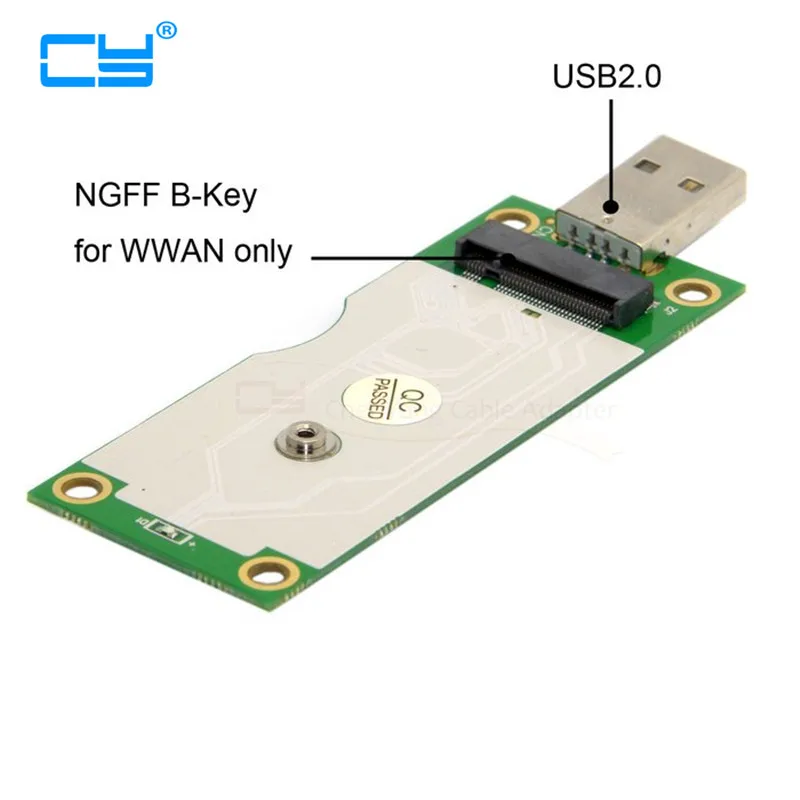 M.2 NGFF Wireless WWAN to USB Adapter Card with SIM Card Slot Module
