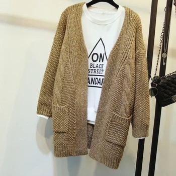 

Long Sleeve Women Long Sleeve Pocket Cardigan Sweater Spring Autumn Ladies Cute Crochet Cardigans Sweaters Outfit Tops