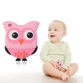 

New Baby Teething Toy Food Grade Soft Silicone Cartoon Owl Shape Teether Infants Toddlers Use