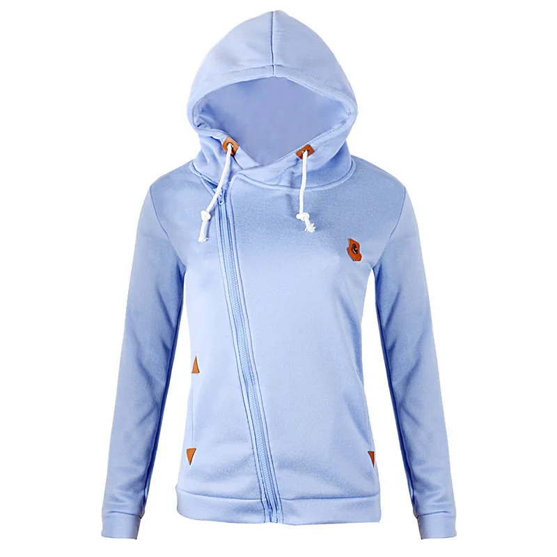 

New Women Sweatshirts Solid 8Colors Hooded Jacket Long Sleeve Women's Hoodies Slant Zipper Fall Winter Women Coat New S-5XL