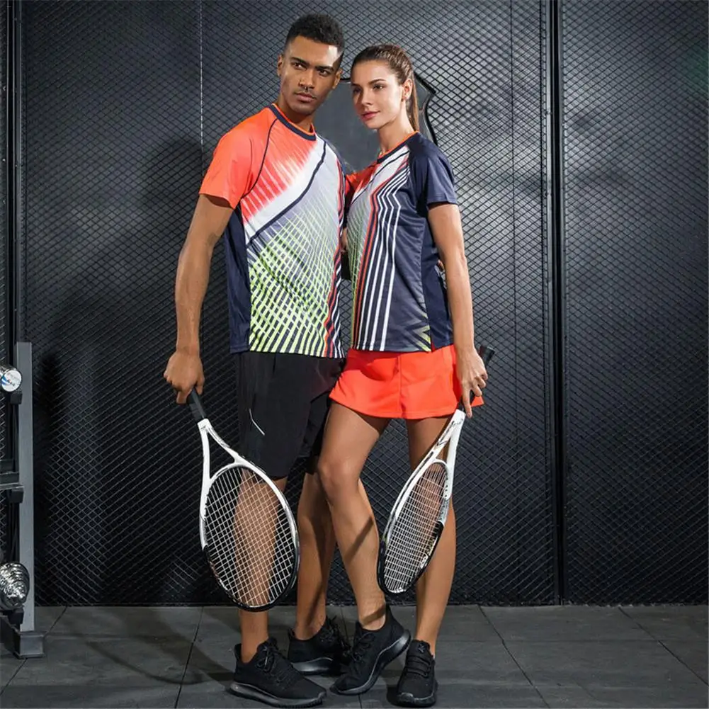 

Men Women Tennis Shirts Set Men Badminton Table Tennis Shirt+Shorts/Skirt Breathable Quick Dry Badminton Table Tennis Sportswear
