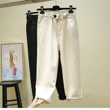 Новинка Горячие весенние модные повседневные Простые сексуальные свободные прямые женские ретро джинсы с высокой талией