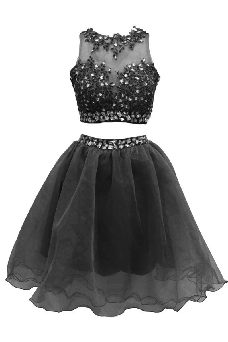 166 2017 Crystal Beaded Royal Blue Champagne Two Piece Prom Dress Cheap Homecoming Graduation Dress (3)