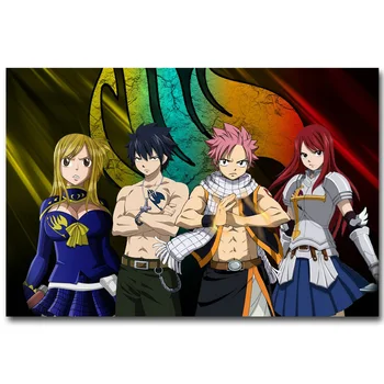 

FAIRY TAIL Art Silk Fabric Poster Print Japanese Anime Picture for Bedroom Wall Decoration Natsu Erza 13x20 24x36 inch 049