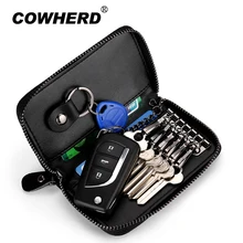 Новая натуральная телячья кожа ключ бумажник держатель для карт Бизнес Органайзер брелок для ключей кошельки Для мужчин Для женщин карман пакет сумка для автомобильных ключей