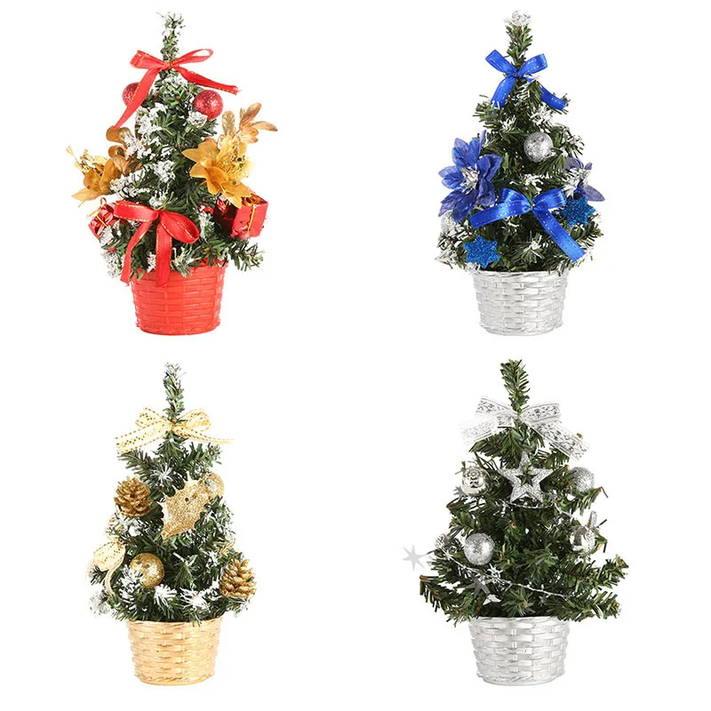 Рождественские Мини-елки 20 см-40 см, рождественские украшения, маленькая сосновая елка, размещенная на рабочем столе, рождественские праздничные украшения, Корабль из США
