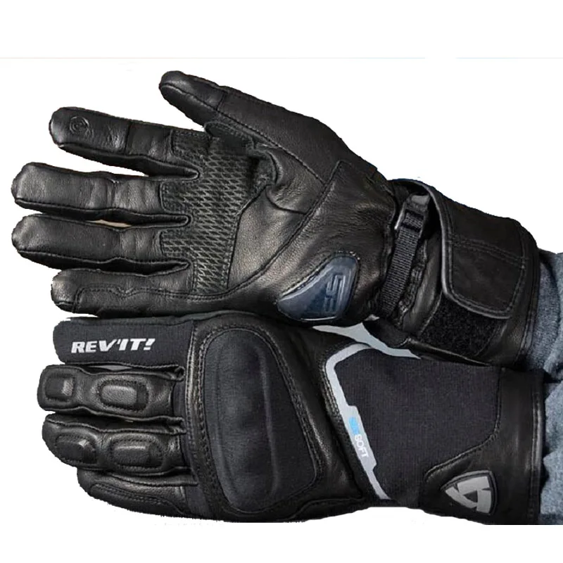 

2018 Winter New Warm REV'IT Summit 2 H2O Motorcycle Gloves Waterproof windproof Leather Motorbike Glove can Touch screen gift
