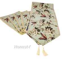 Жаккардовая дизайн Декор Элегантный Бабочка Цветочный бегун стол и размещение для стола, столовая, кухня