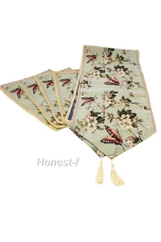 

Jacquard Design Decor Elegant Butterfly Floral Table Runner and Placement for Table,Dining,Kitchen