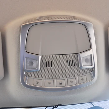 

WELKINRY car auto cover styling For Ford Everest 2016 2017 Endeavour ABS matt silver roof top reading lamp light trim