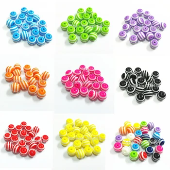 

Wholesale ! 12mm/16mm Small Size Resin Striped Chunky Beads