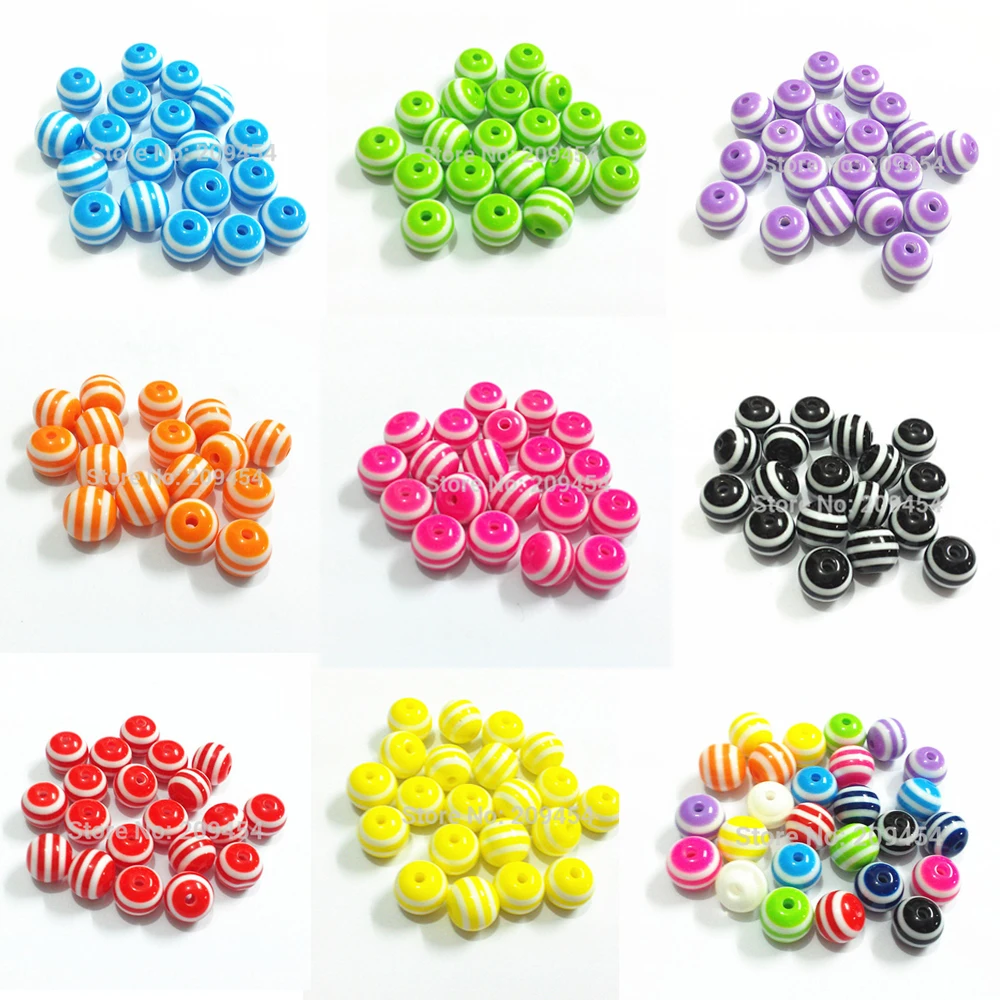 Wholesale ! 12mm/16mm Small Size Resin Striped Chunky Beads