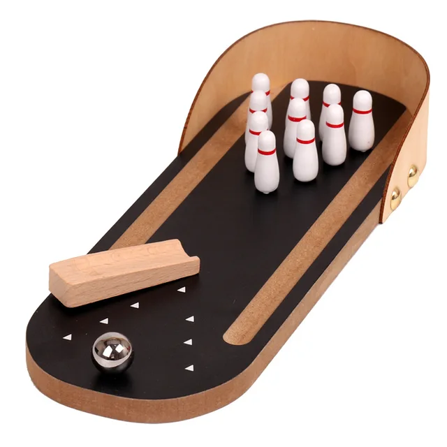 US $18.53 Wooden Mini Bowling Family Parentchild Interaction Decompression Creative Desktop Game Toys for ch